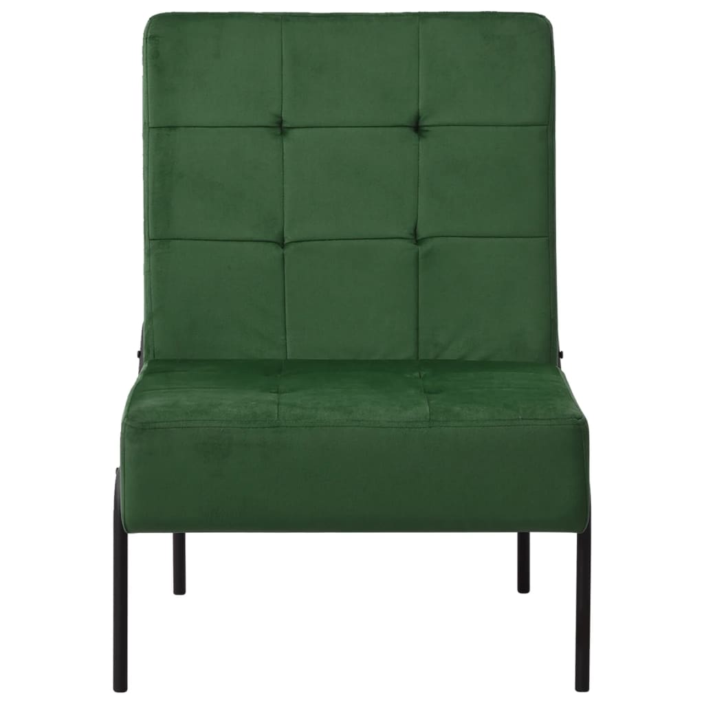 vidaXL Fotel, 65x79x87 cm, ciemnozielony, obity aksamitem