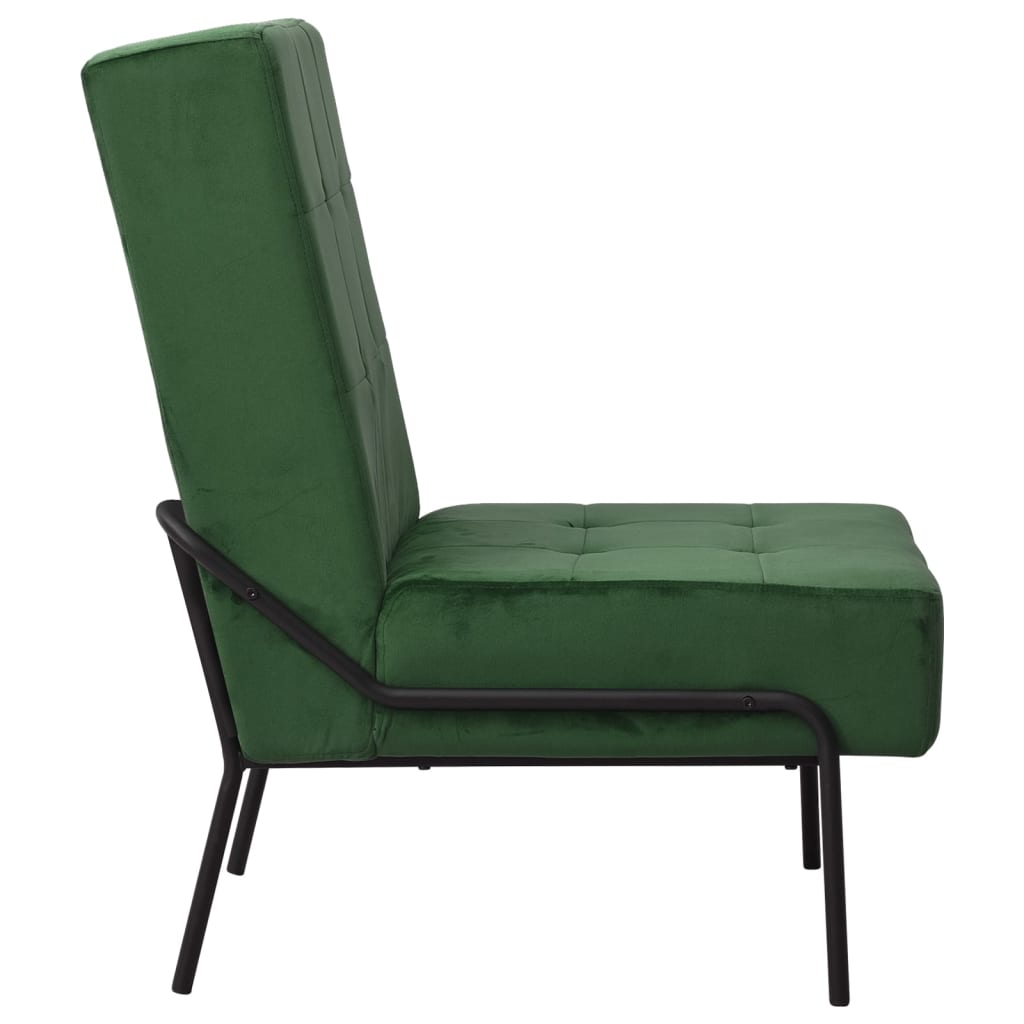 vidaXL Fotel, 65x79x87 cm, ciemnozielony, obity aksamitem