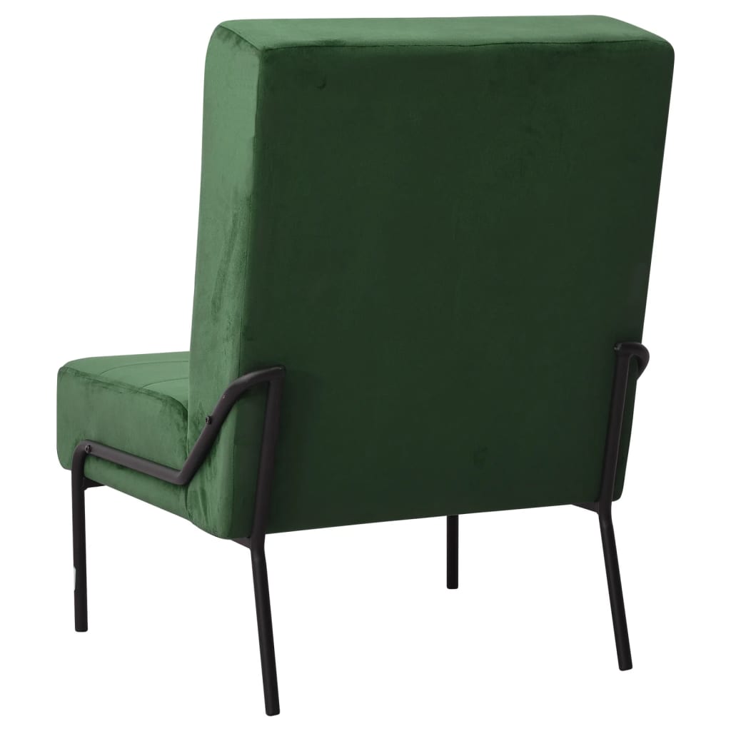 vidaXL Fotel, 65x79x87 cm, ciemnozielony, obity aksamitem