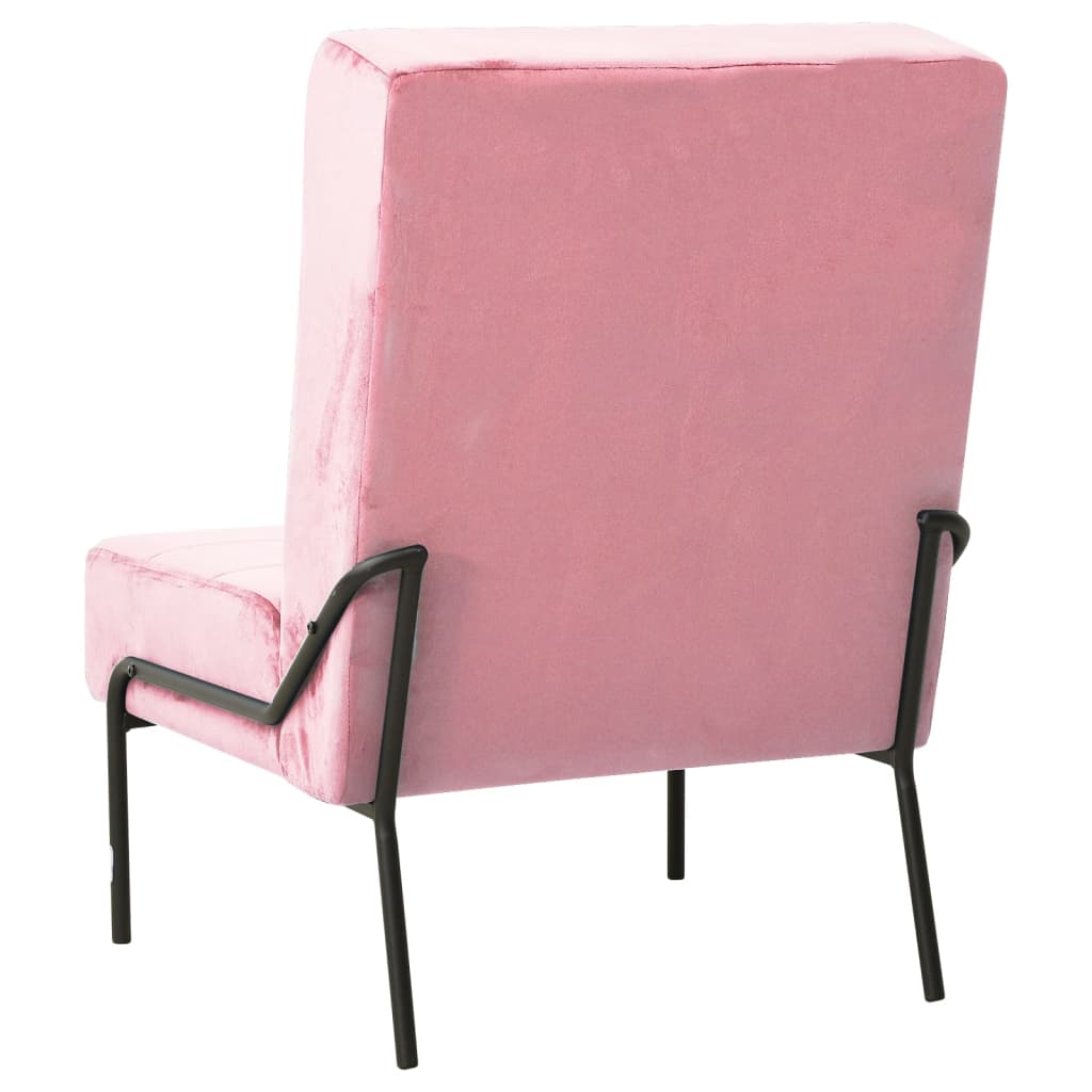 vidaXL Fotel, 65x79x87 cm, różowy, obity aksamitem