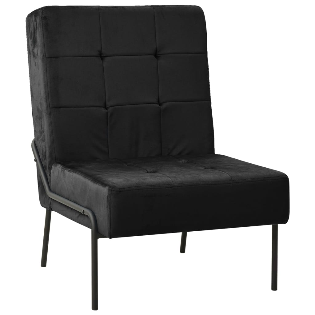 vidaXL Fotel, 65x79x87 cm, czarny, obity aksamitem