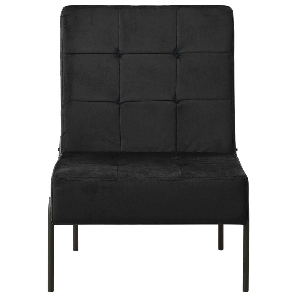 vidaXL Fotel, 65x79x87 cm, czarny, obity aksamitem