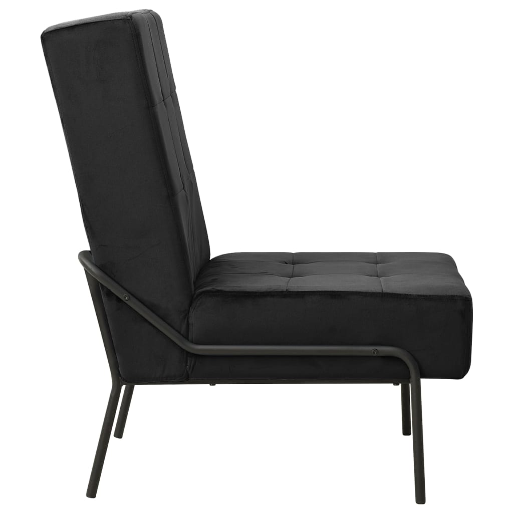 vidaXL Fotel, 65x79x87 cm, czarny, obity aksamitem