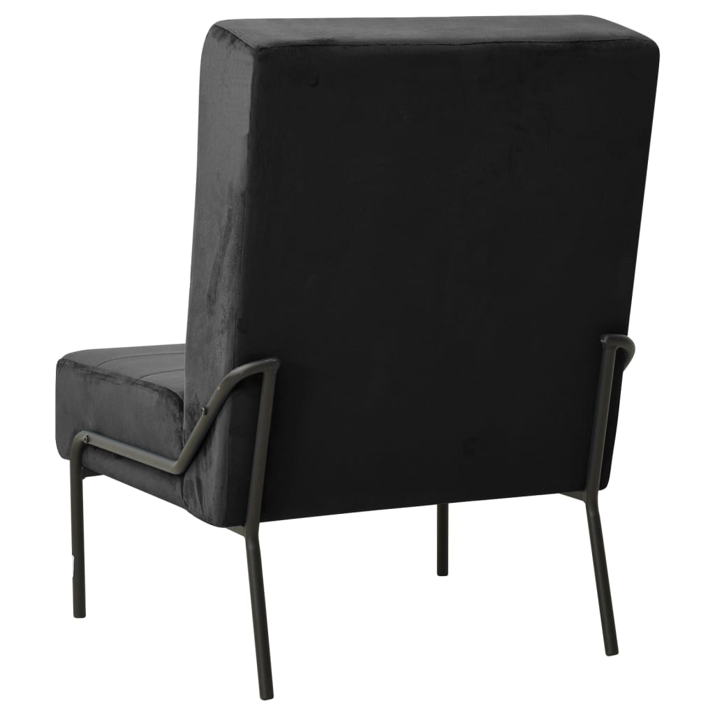 vidaXL Fotel, 65x79x87 cm, czarny, obity aksamitem