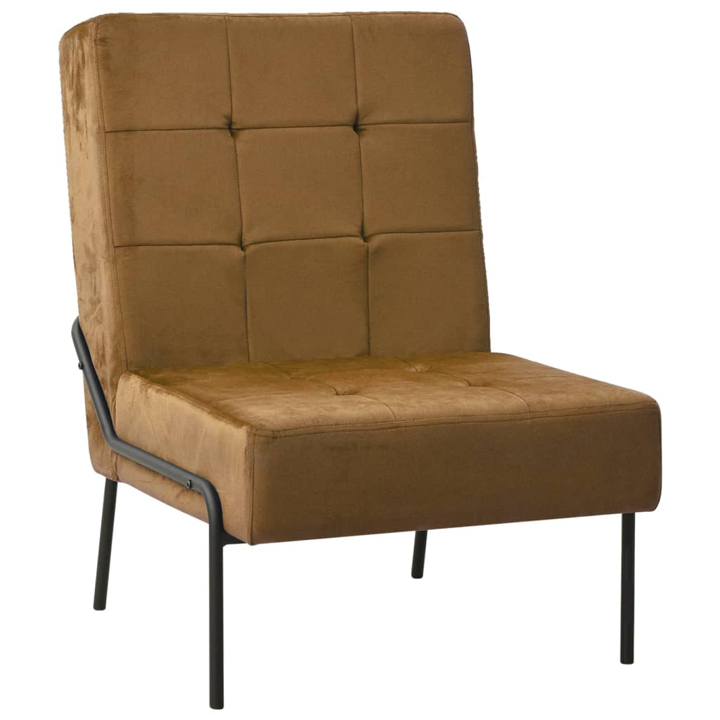 vidaXL Fotel, 65x79x87 cm, brązowy, obity aksamitem