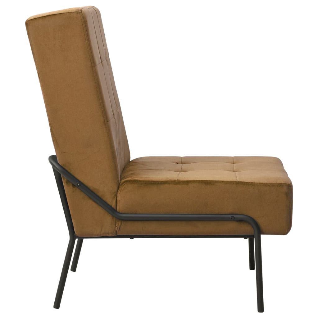 vidaXL Fotel, 65x79x87 cm, brązowy, obity aksamitem