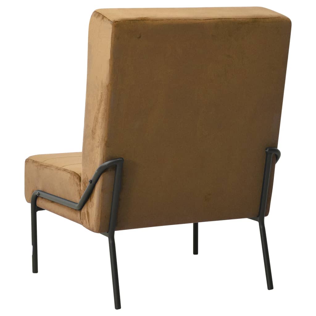 vidaXL Fotel, 65x79x87 cm, brązowy, obity aksamitem