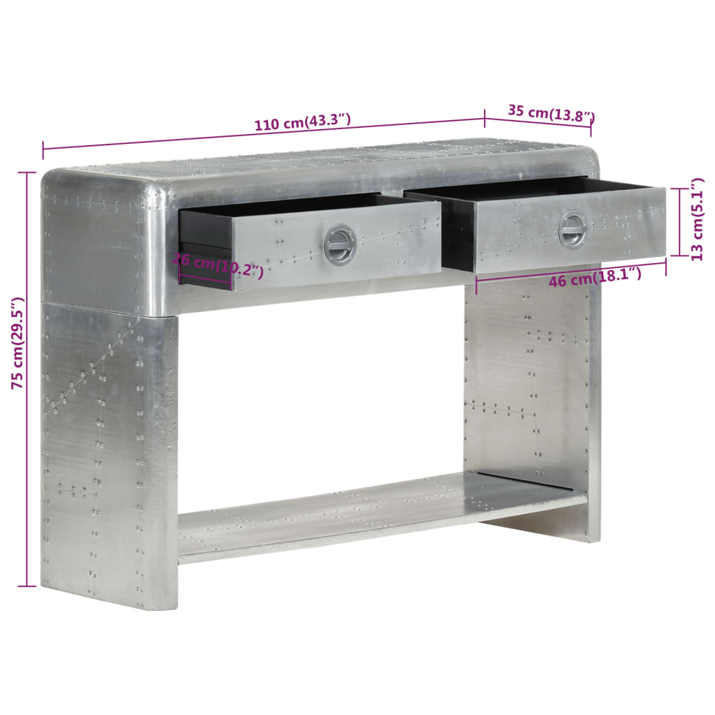 vidaXL Szafka Aviator, 110x35x75 cm, metalowa