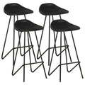 vidaXL Stołki barowe, 4 szt., czarne, skóra naturalna
