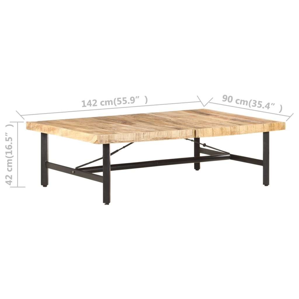 vidaXL Stolik kawowy, 142x90x42 cm, lite drewno mango