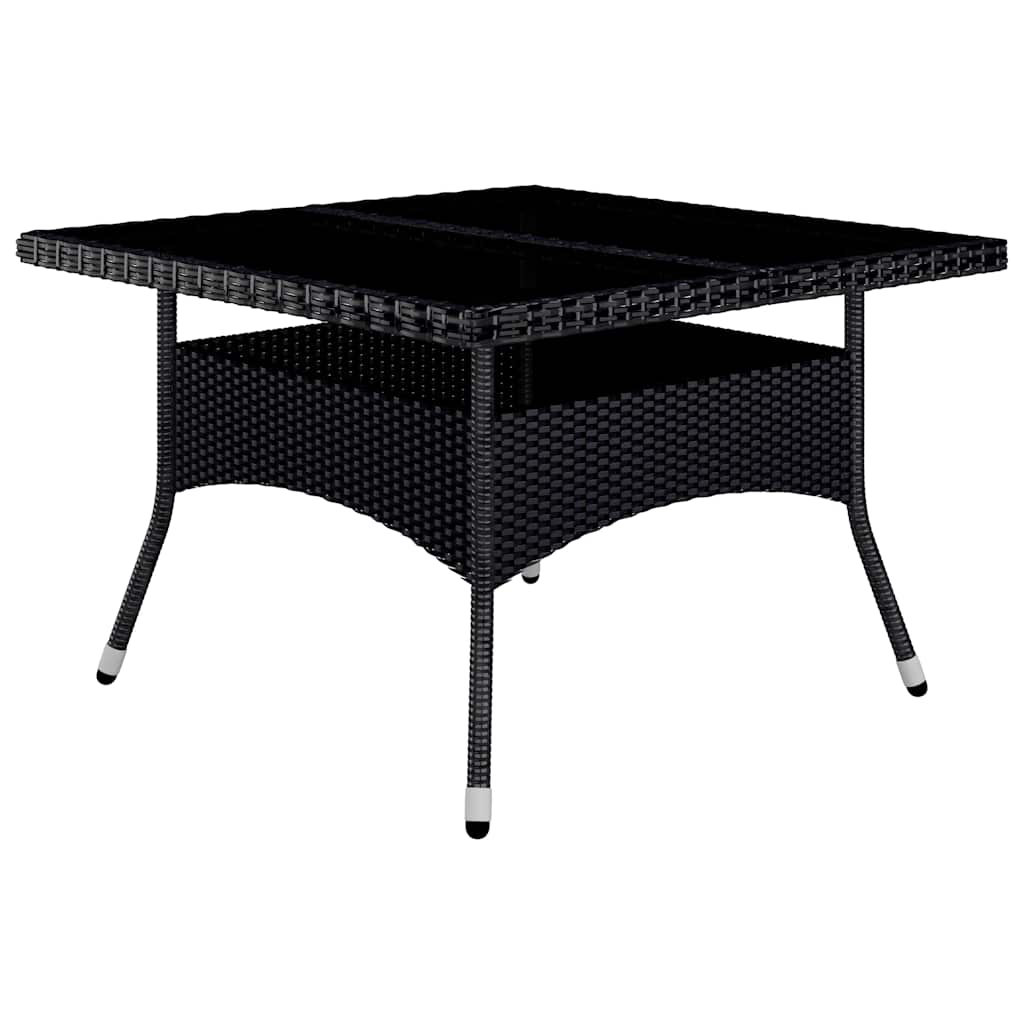 vidaXL 9-cz. zestaw mebli ogrodowych, rattan PE i akacja, czarny