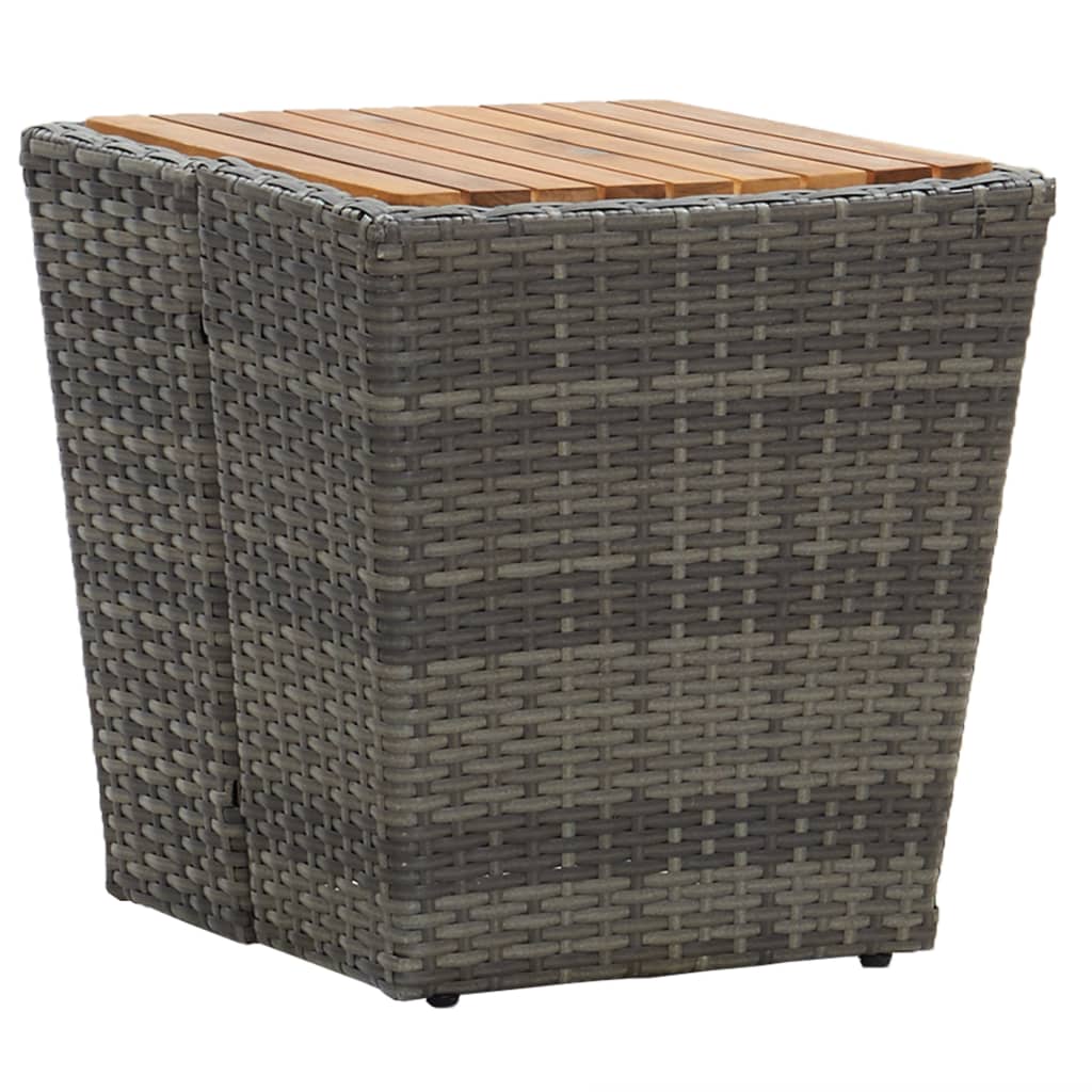 vidaXL 3-częściowy zestaw mebli bistro, rattan PE i akacja, szary