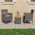 vidaXL 3-częściowy zestaw mebli bistro, rattan PE i akacja, szary