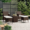 vidaXL 5-cz. zestaw mebli bistro, rattan PE i szkło hartowane, brązowy
