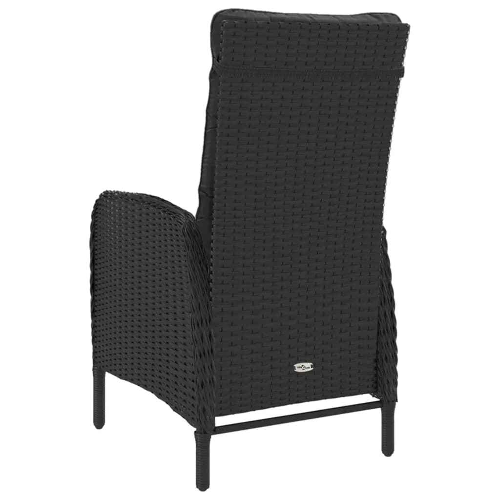 vidaXL 3-częściowy zestaw mebli ogrodowych, rattan PE i akacja, czarny