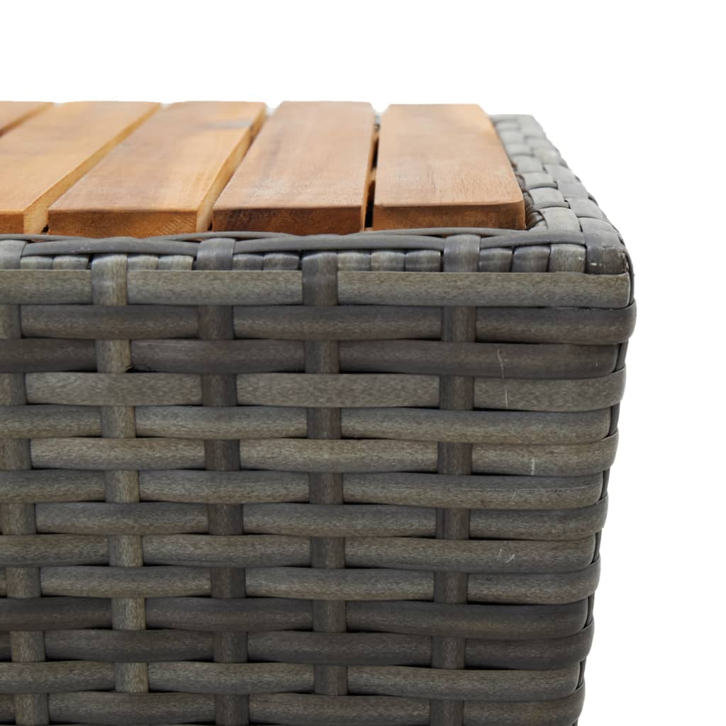 vidaXL 3-częściowy zestaw ogrodowy bistro, rattan PE i akacja, szary