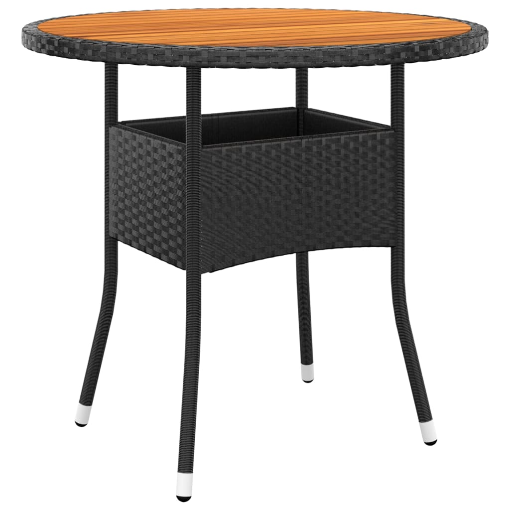 vidaXL 3-częściowy zestaw mebli bistro do ogrodu, polirattan, czarny