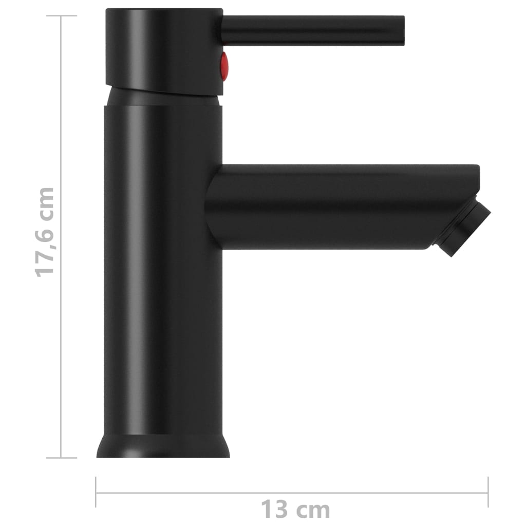 vidaXL Bateria umywalkowa, czarne wykończenie, 130x176 mm