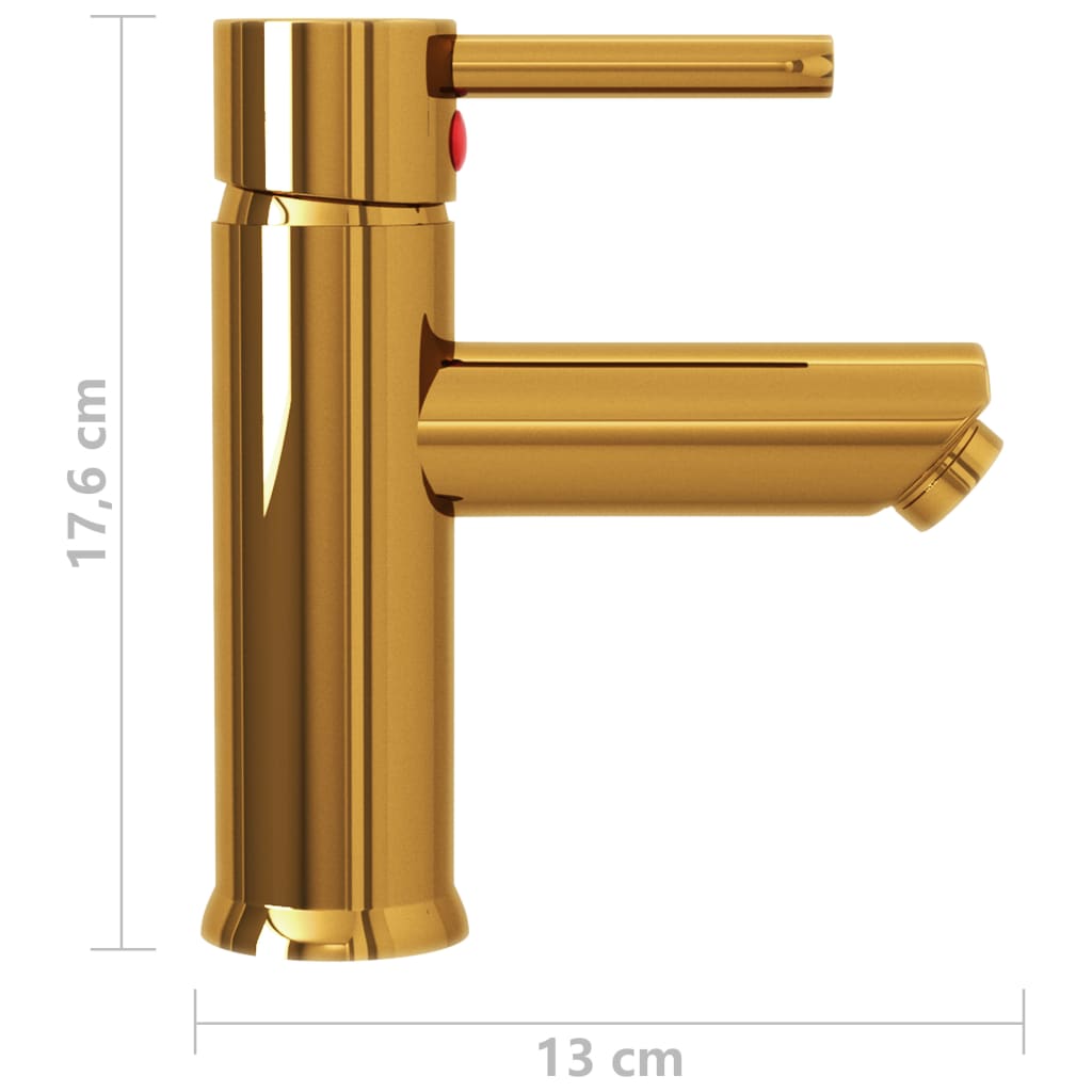 vidaXL Bateria umywalkowa, złote wykończenie, 130x176 mm