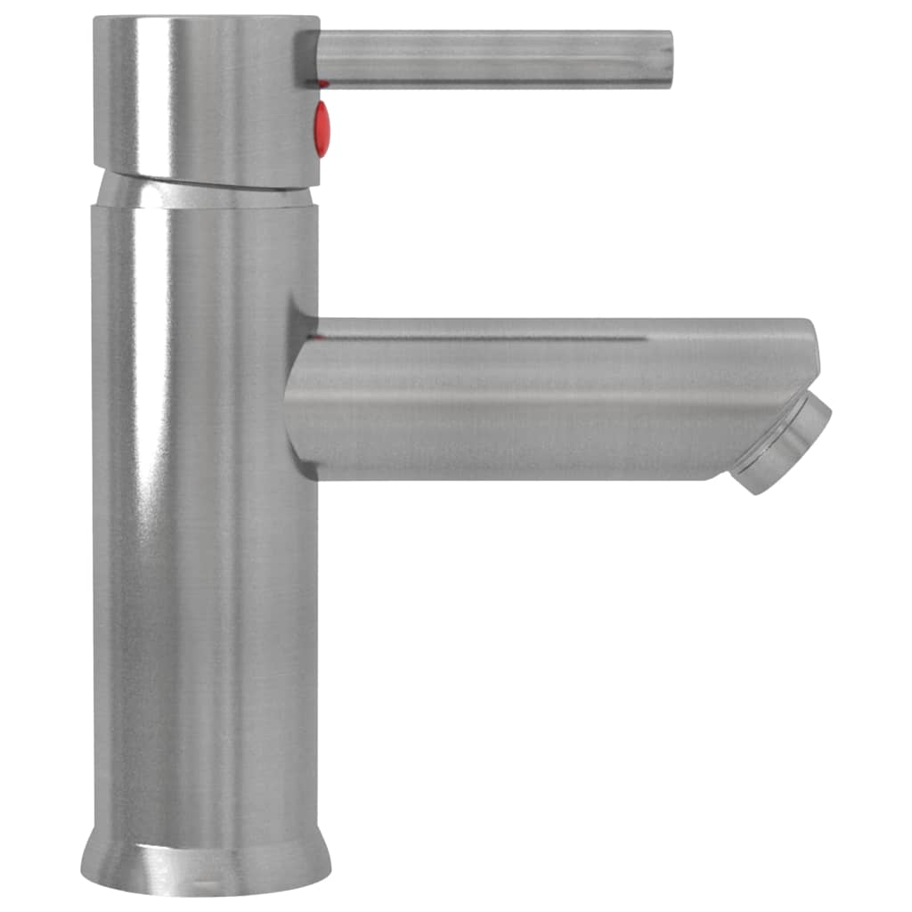 vidaXL Bateria umywalkowa, srebrna, 130x176 mm