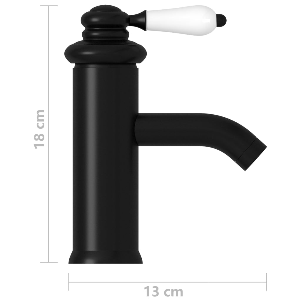 vidaXL Bateria umywalkowa, czarna, 130x180 mm