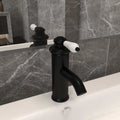vidaXL Bateria umywalkowa, czarna, 130x180 mm
