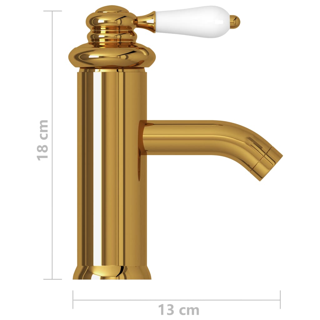 vidaXL Bateria umywalkowa, złota, 130x180 mm