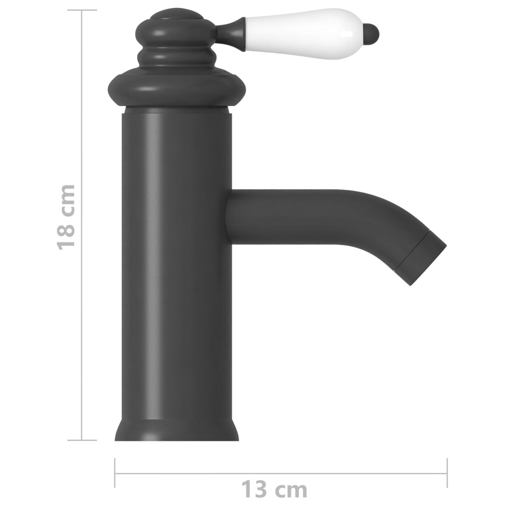 vidaXL Bateria umywalkowa, szara, 130x180 mm