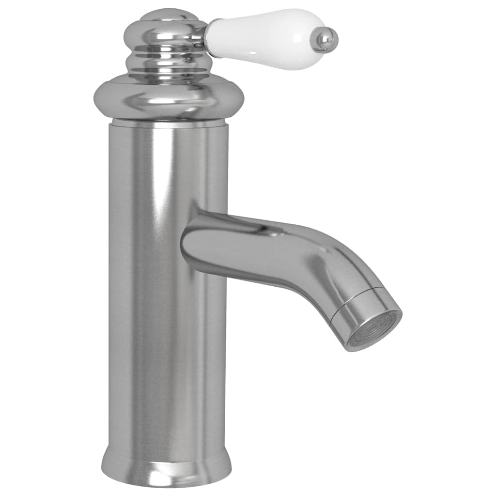 vidaXL Bateria umywalkowa, srebrna, 130x180 mm
