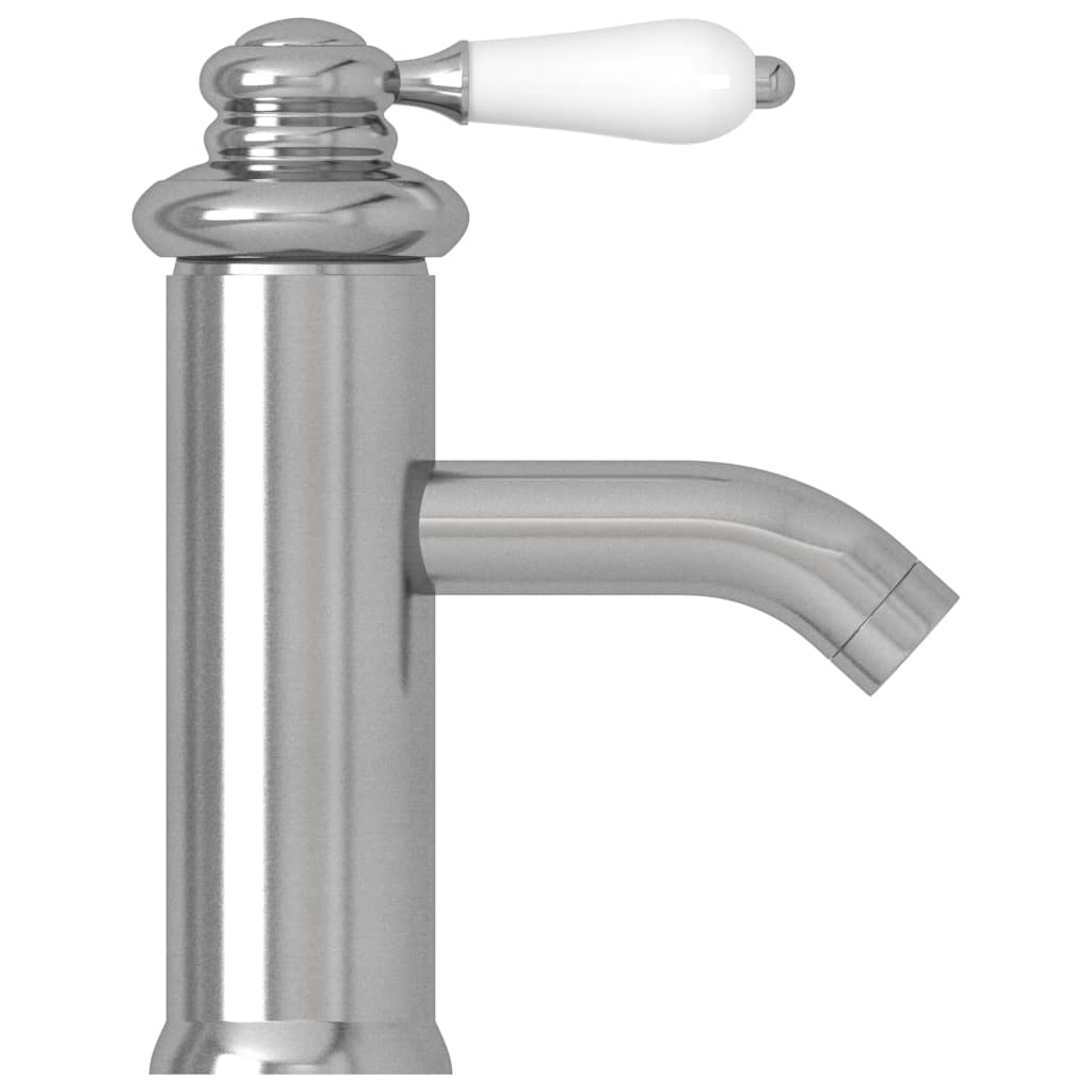 vidaXL Bateria umywalkowa, srebrna, 130x180 mm