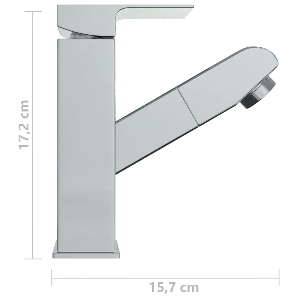 vidaXL Bateria umywalkowa z wyciąganą wylewką, chromowana, 157x172 mm