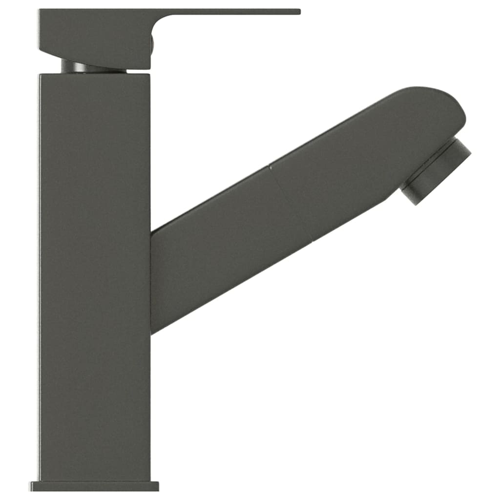 vidaXL Bateria umywalkowa z wyciąganą wylewką, szara, 157x172 mm
