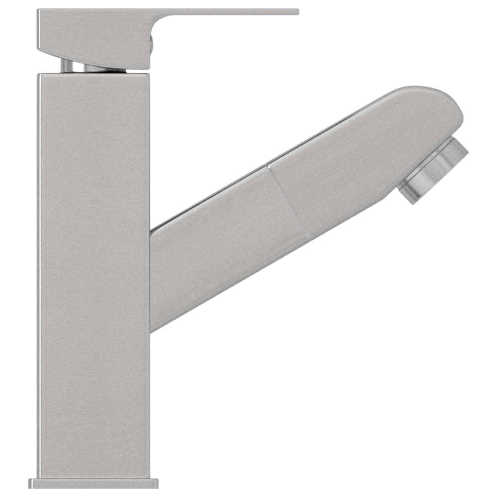 vidaXL Bateria umywalkowa, z funkcją wyciągania, srebrna, 157x172 mm