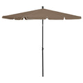 vidaXL Parasol ogrodowy na słupku, 210x140 cm, kolor taupe