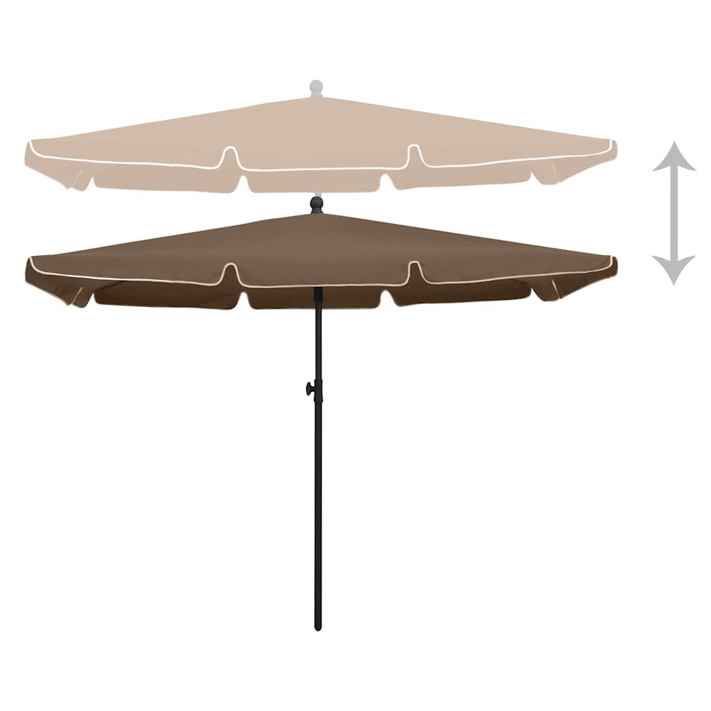 vidaXL Parasol ogrodowy na słupku, 210x140 cm, kolor taupe
