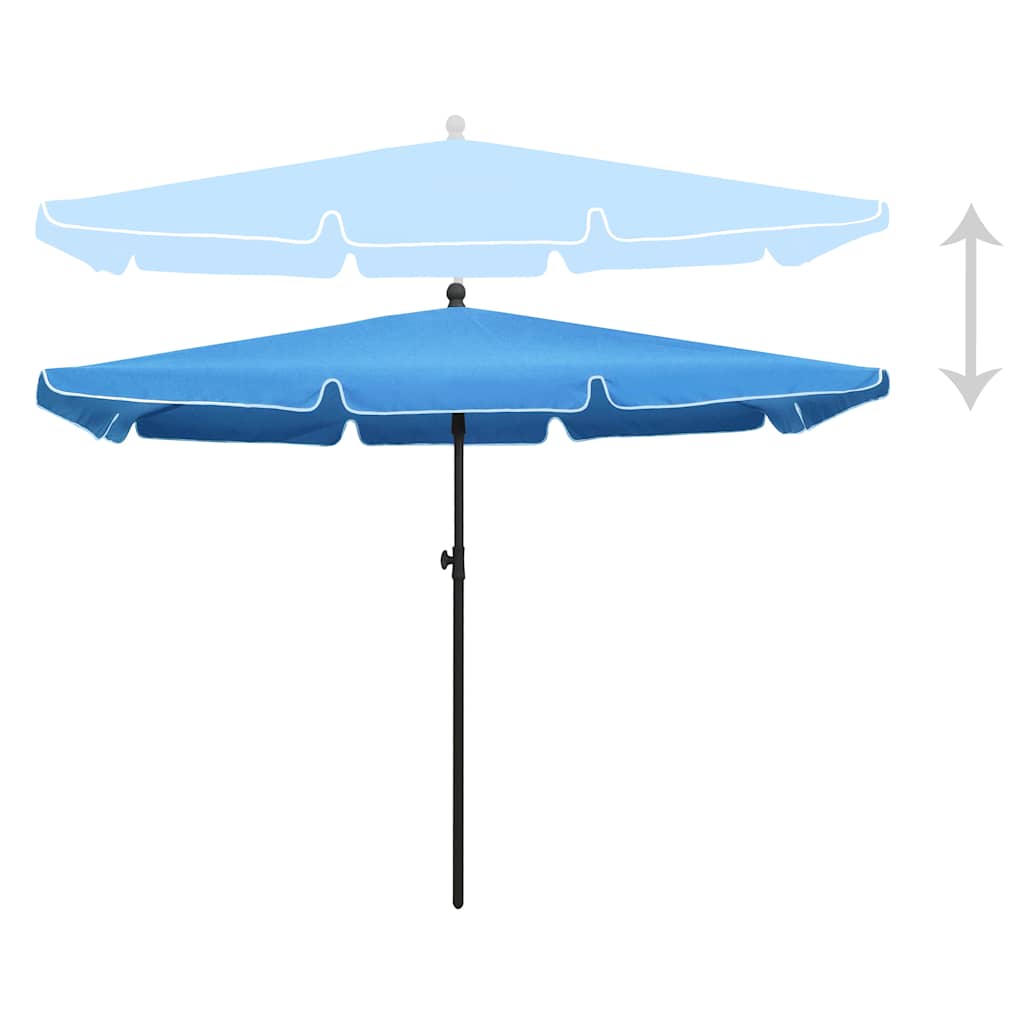 vidaXL Parasol ogrodowy na słupku, 210x140 cm, lazurowy