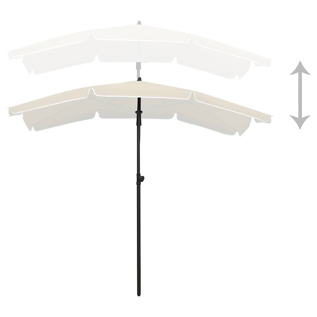 vidaXL Parasol ogrodowy na słupku, 200x130 cm, piaskowy