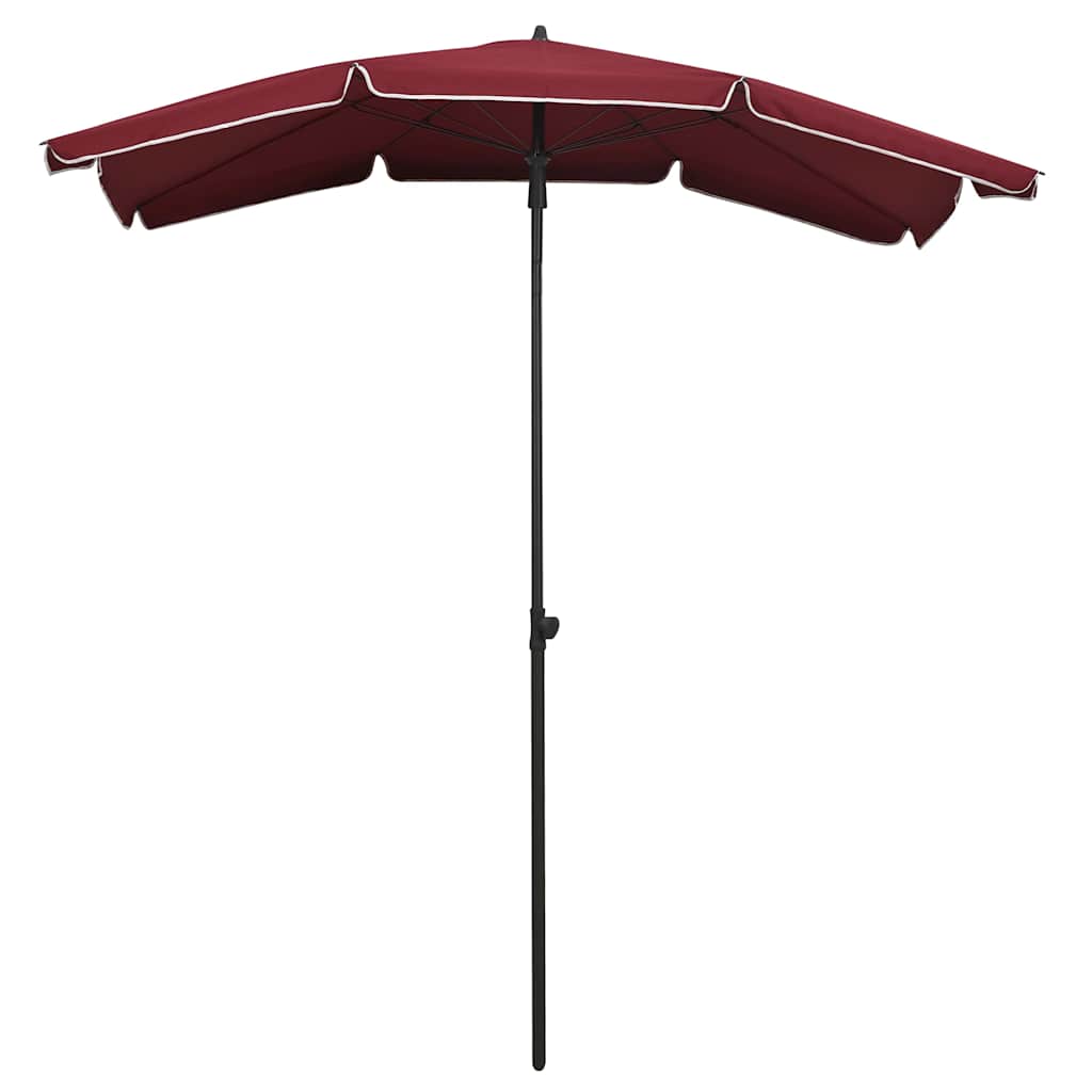 vidaXL Parasol ogrodowy na słupku, 200x130 cm, bordowy