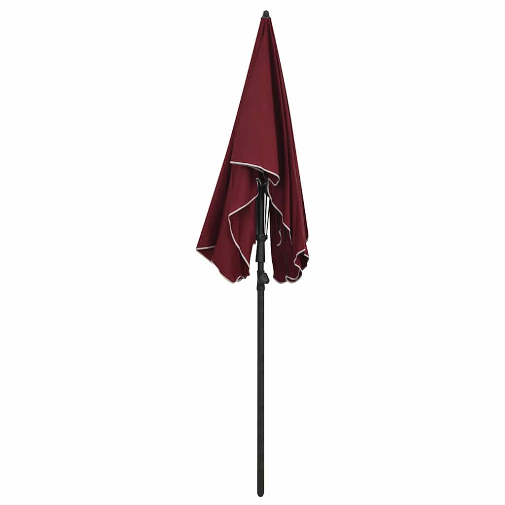 vidaXL Parasol ogrodowy na słupku, 200x130 cm, bordowy