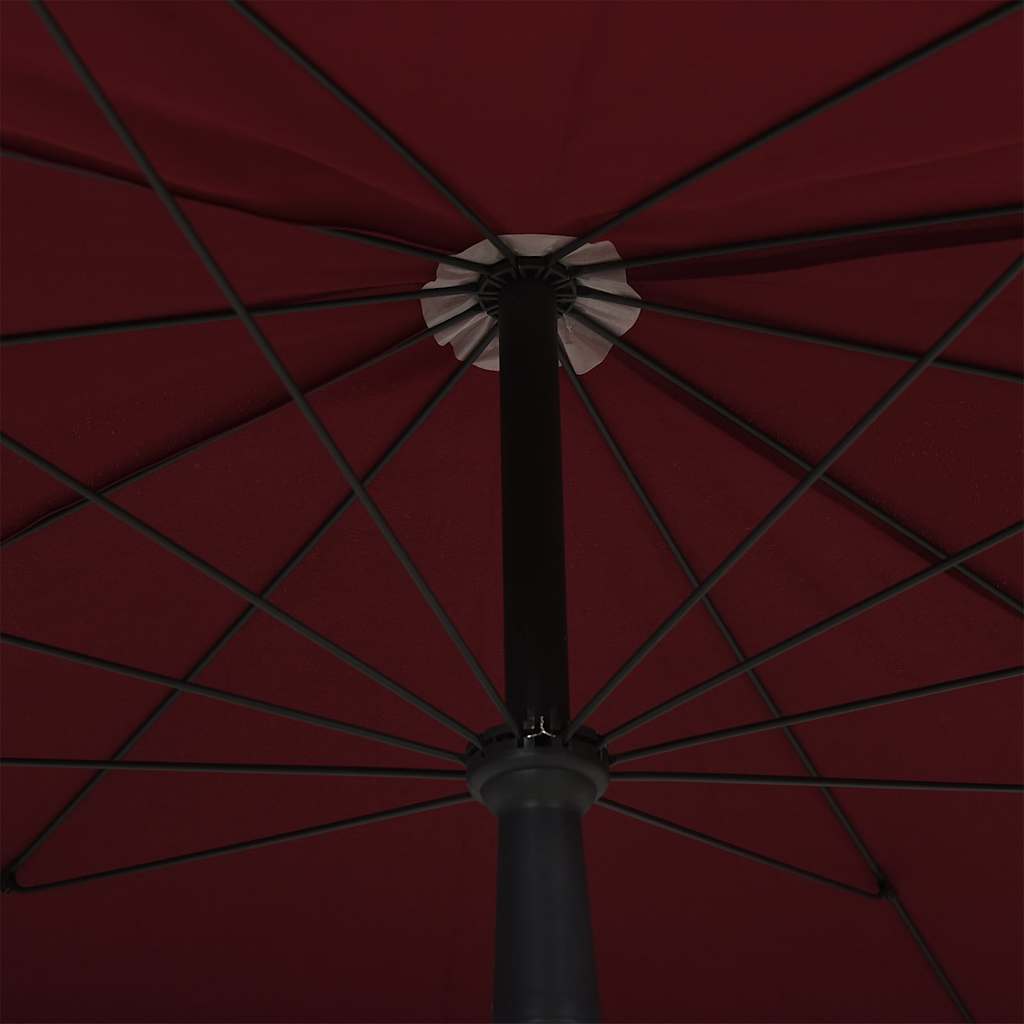 vidaXL Parasol ogrodowy na słupku, 200x130 cm, bordowy