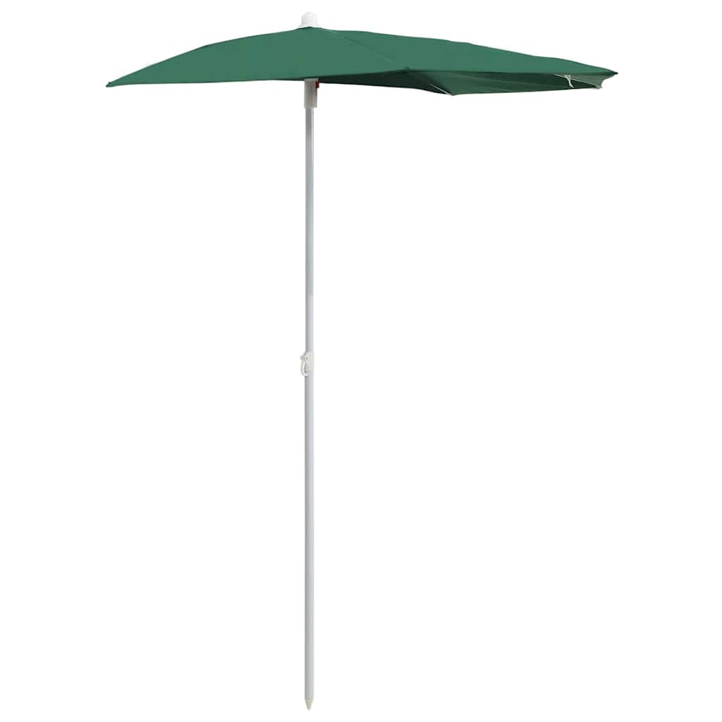 vidaXL Półokrągły parasol ogrodowy na słupku, 180x90 cm, zielony