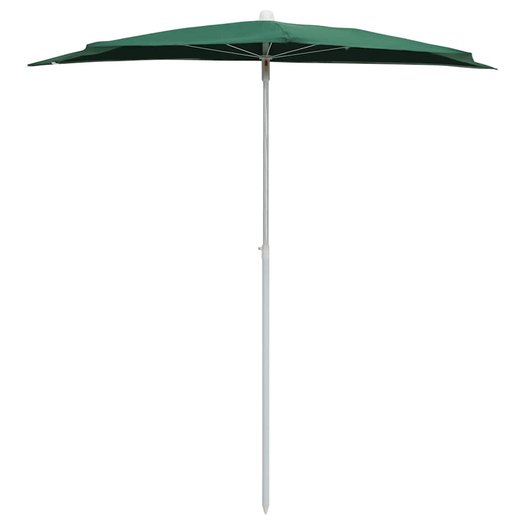 vidaXL Półokrągły parasol ogrodowy na słupku, 180x90 cm, zielony