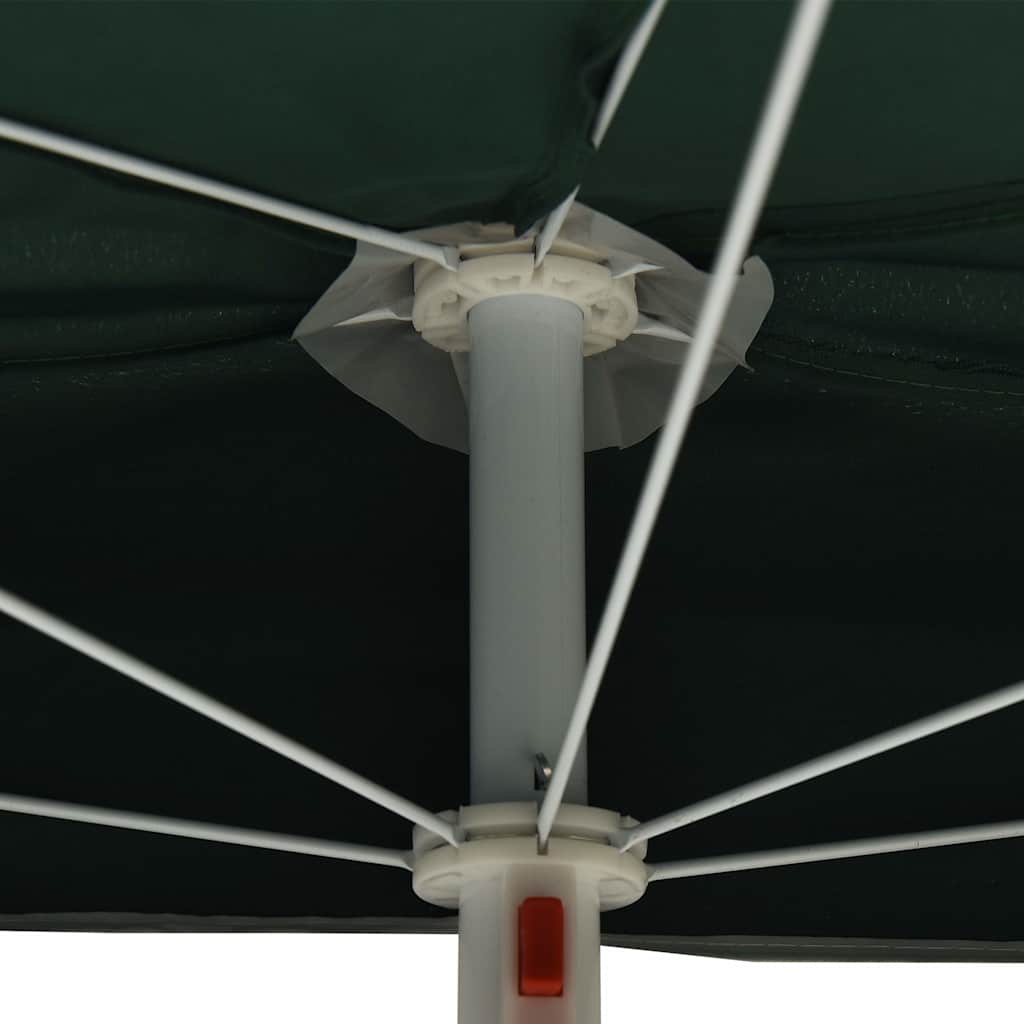 vidaXL Półokrągły parasol ogrodowy na słupku, 180x90 cm, zielony