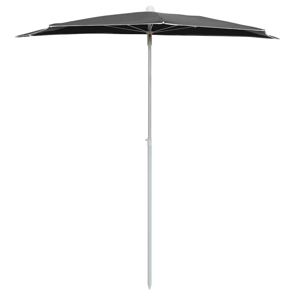 vidaXL Półokrągły parasol ogrodowy na słupku, 180x90 cm, antracytowy
