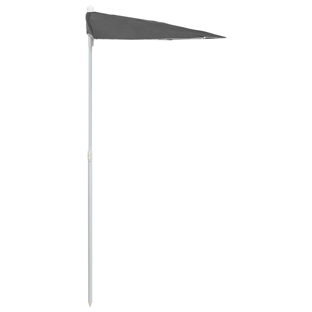 vidaXL Półokrągły parasol ogrodowy na słupku, 180x90 cm, antracytowy