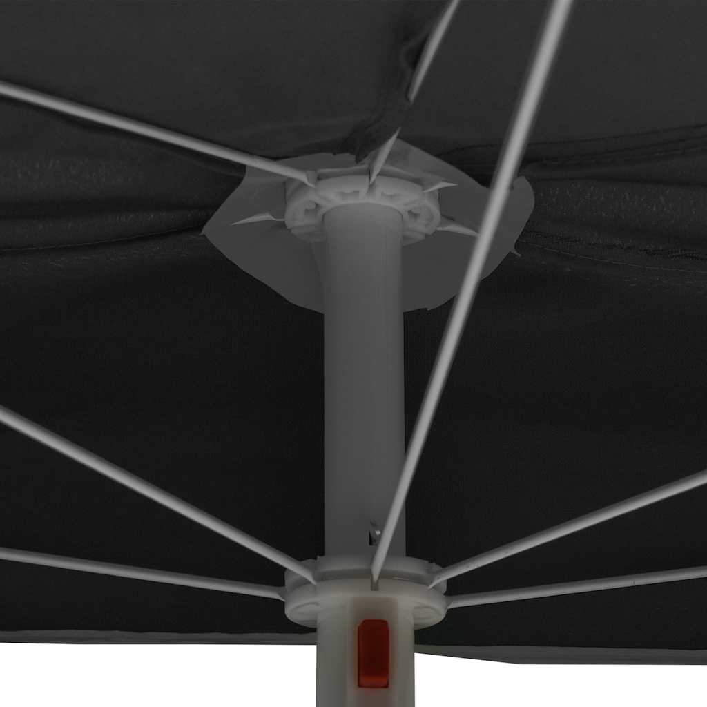vidaXL Półokrągły parasol ogrodowy na słupku, 180x90 cm, antracytowy