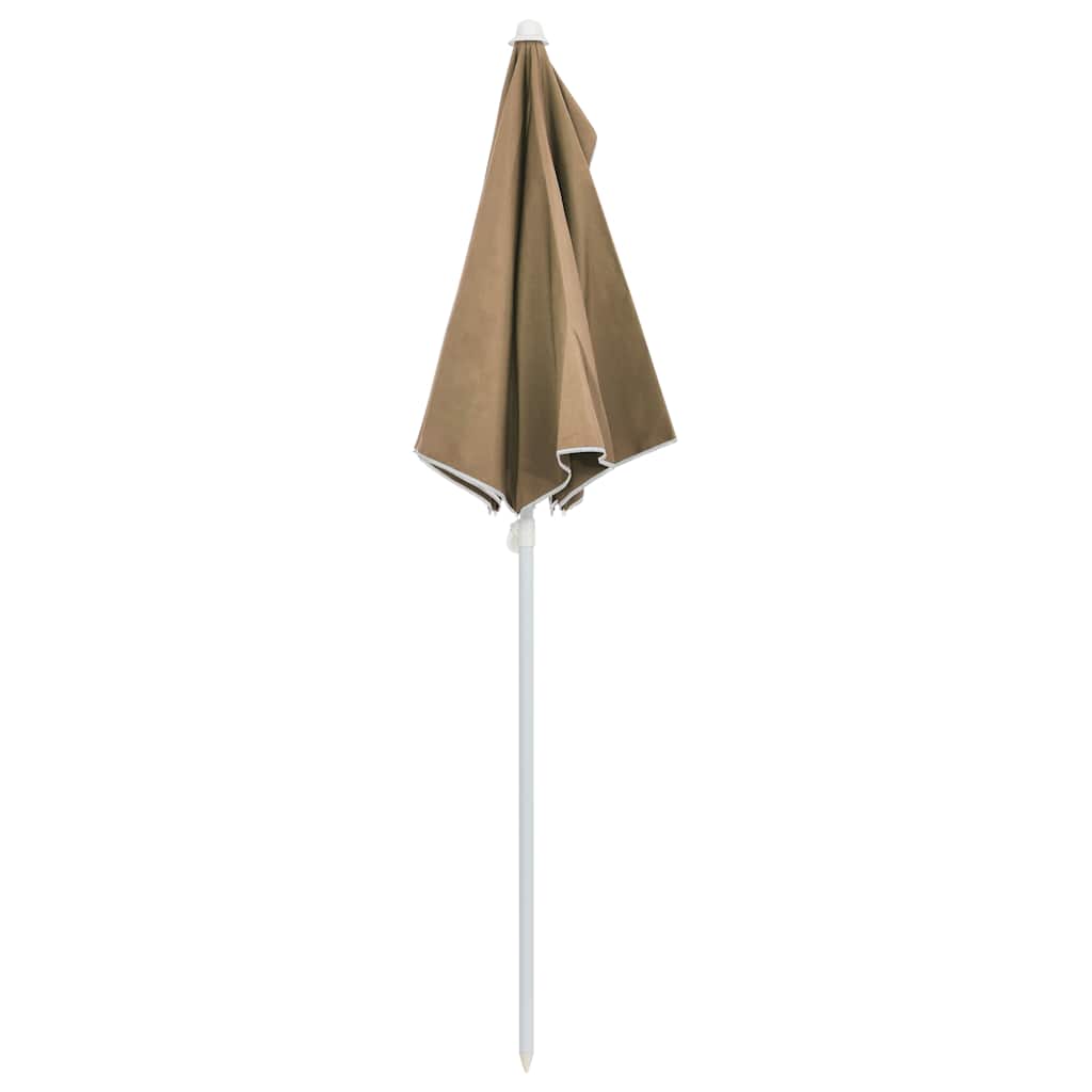 vidaXL Półokrągły parasol ogrodowy na słupku, 180x90 cm, kolor taupe