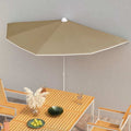 vidaXL Półokrągły parasol ogrodowy na słupku, 180x90 cm, kolor taupe