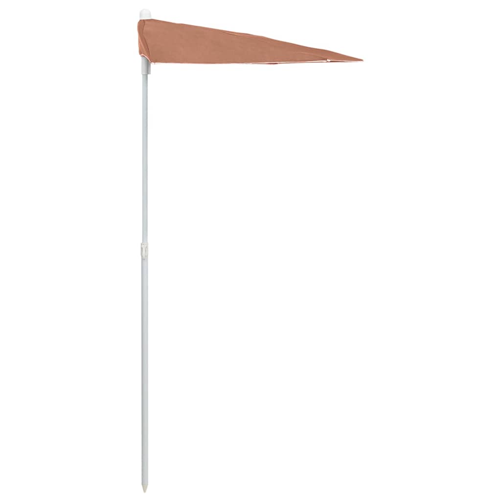 vidaXL Półokrągły parasol ogrodowy na słupku, 180x90 cm, terakota