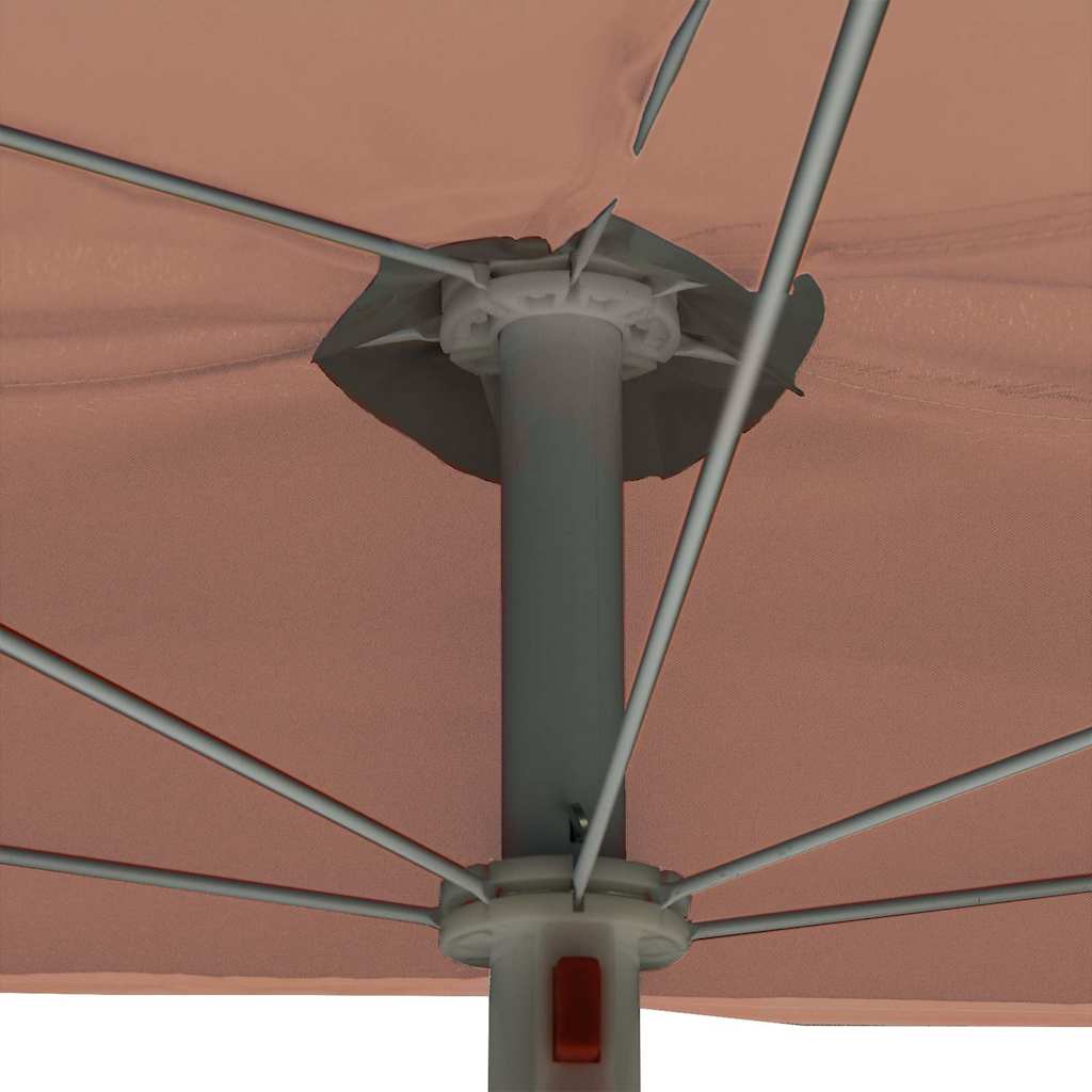 vidaXL Półokrągły parasol ogrodowy na słupku, 180x90 cm, terakota